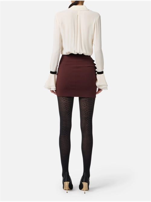 CAMICIA CON BOTTONI GIOIELLO ELISABETTA FRANCHI | CA13157E2EF1 Milk/Nero